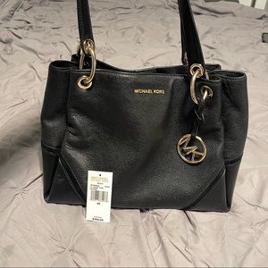 Black leather Michael kors Nicole purse (large)